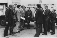 RKB with NUPE Area Officer [Richard Jewison] and members in Portsmouth NHS Supplies involved in boycotting South African produce