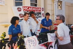 RKB talking to NUPE nurses on Nicaragua Solidarity stall