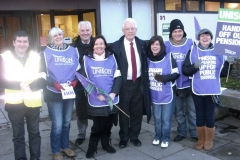 With West Lothian pickets - Pensions strike May 2010